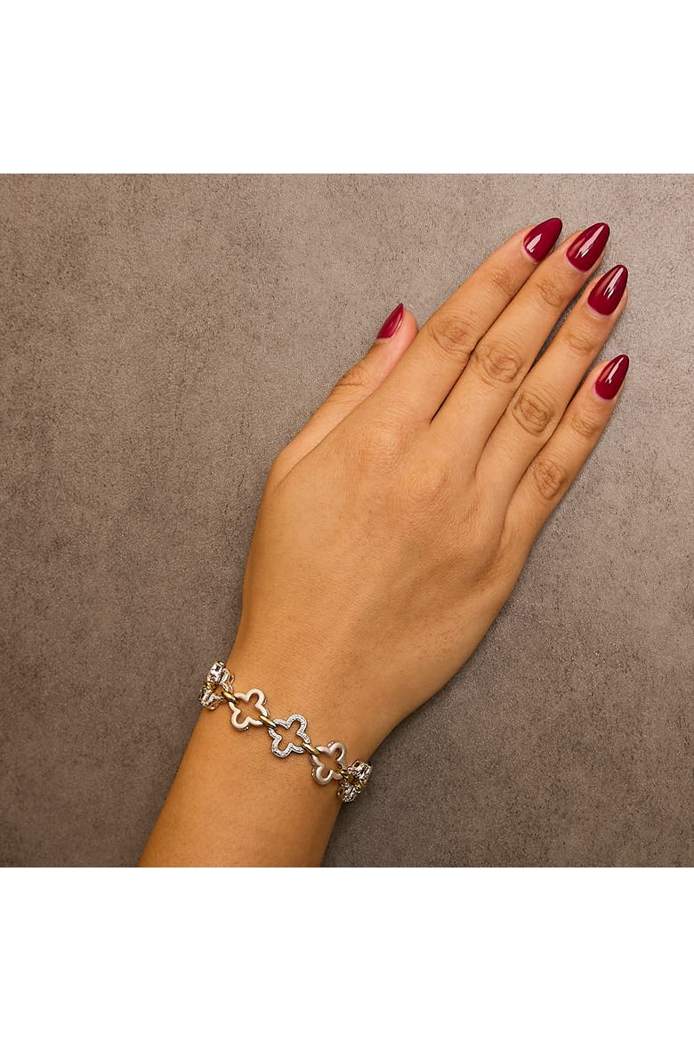 Silver 1/10 Cttw Natural Round Diamond Fashion Tennis Bracelet, Alternate, color, Yellow