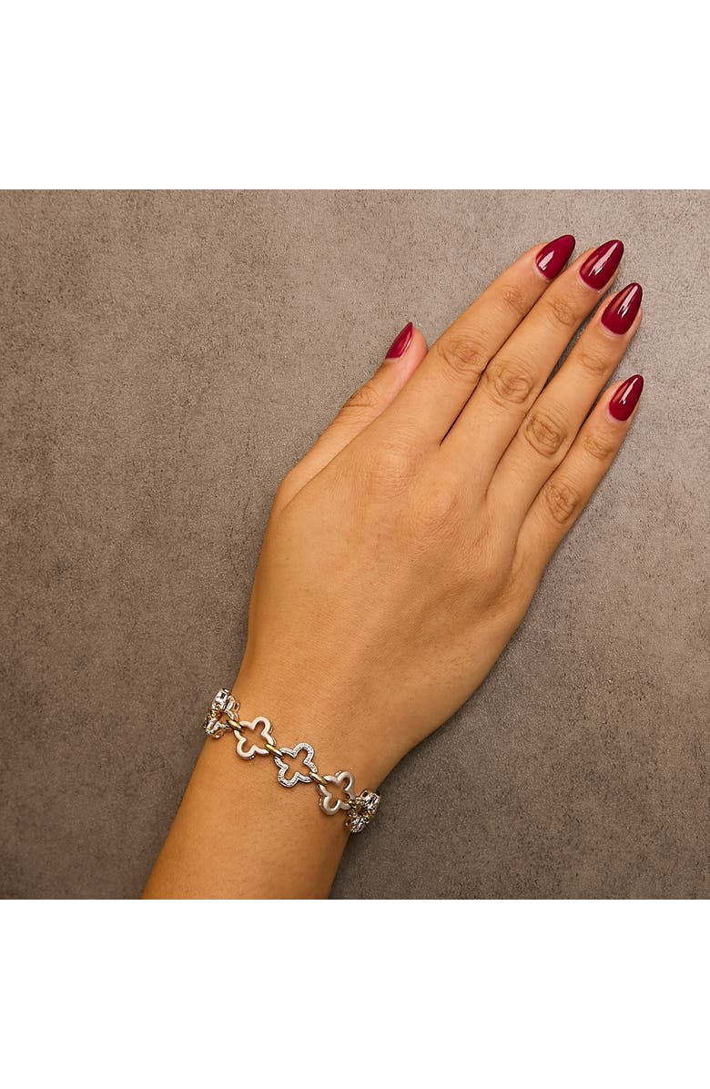 Haus of Brilliance Silver 1/10 Cttw Natural Round Diamond Fashion Tennis Bracelet, Alternate, color, Yellow