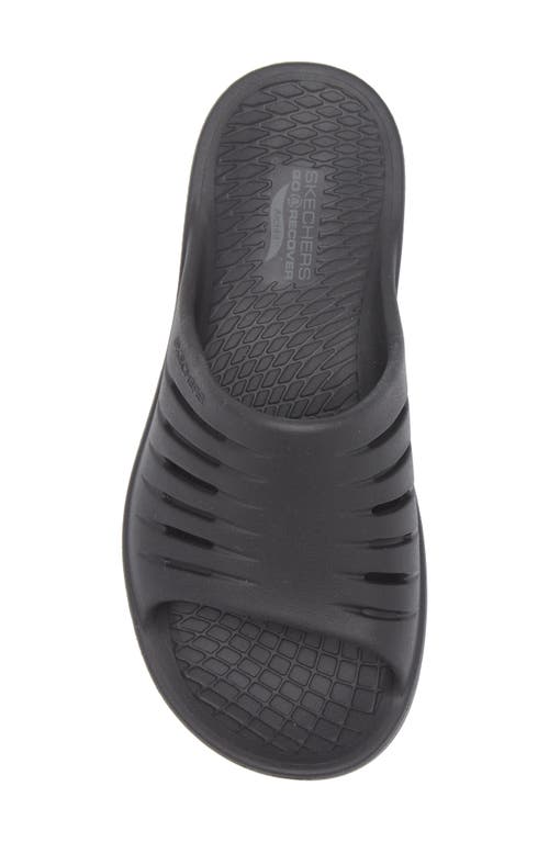 Skechers Go Recover Refresh Slide Sandal In Black