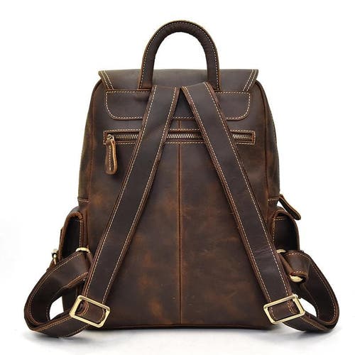 Steel Horse Leather The Freja Backpack | Handcrafted Leather Backpack In Dark Brown