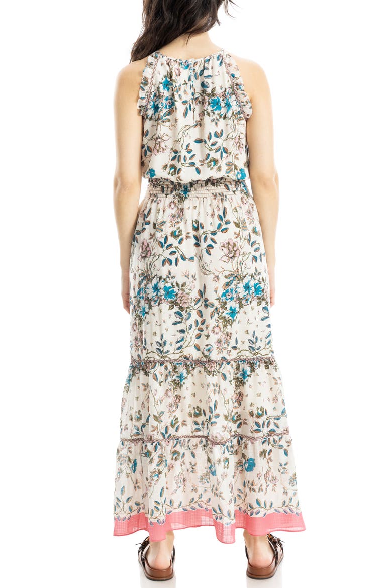 Sleeveless Georgette Maxi Dress, Alternate, color, CREAM/ BLUSH ROSE
