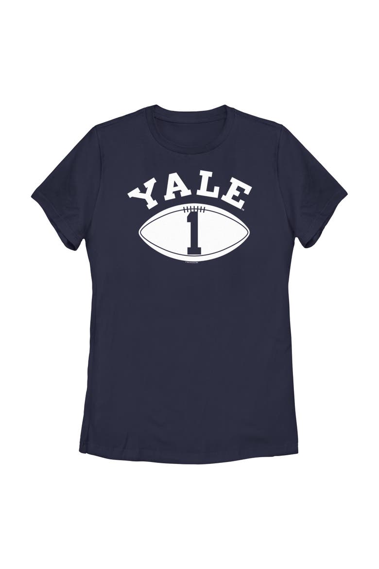 Women's Yale University Football Number One  Graphic T-Shirt, Main, color, Navy Blue