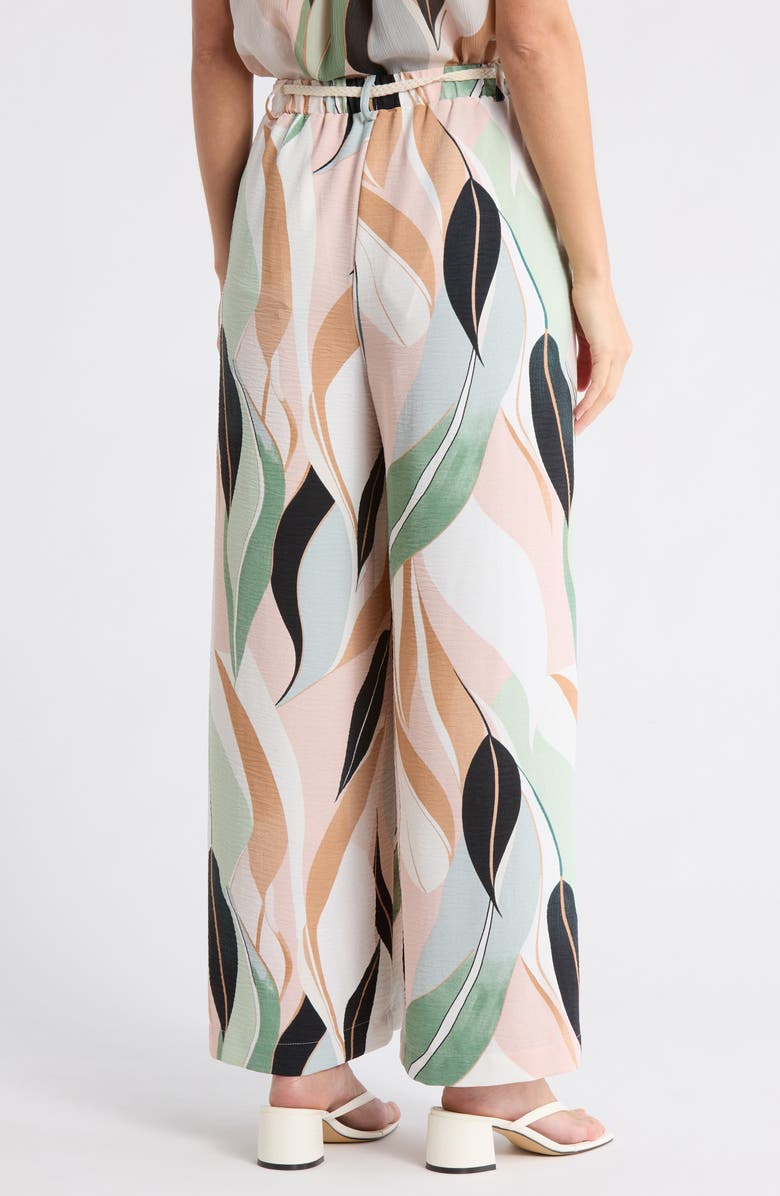 Adrianna Papell Airflow Floral Wide Leg Pants, Alternate, color, Seafoam Flowing Leaf