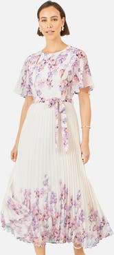 Yumi Short Sleeve Pleated Midi Dress