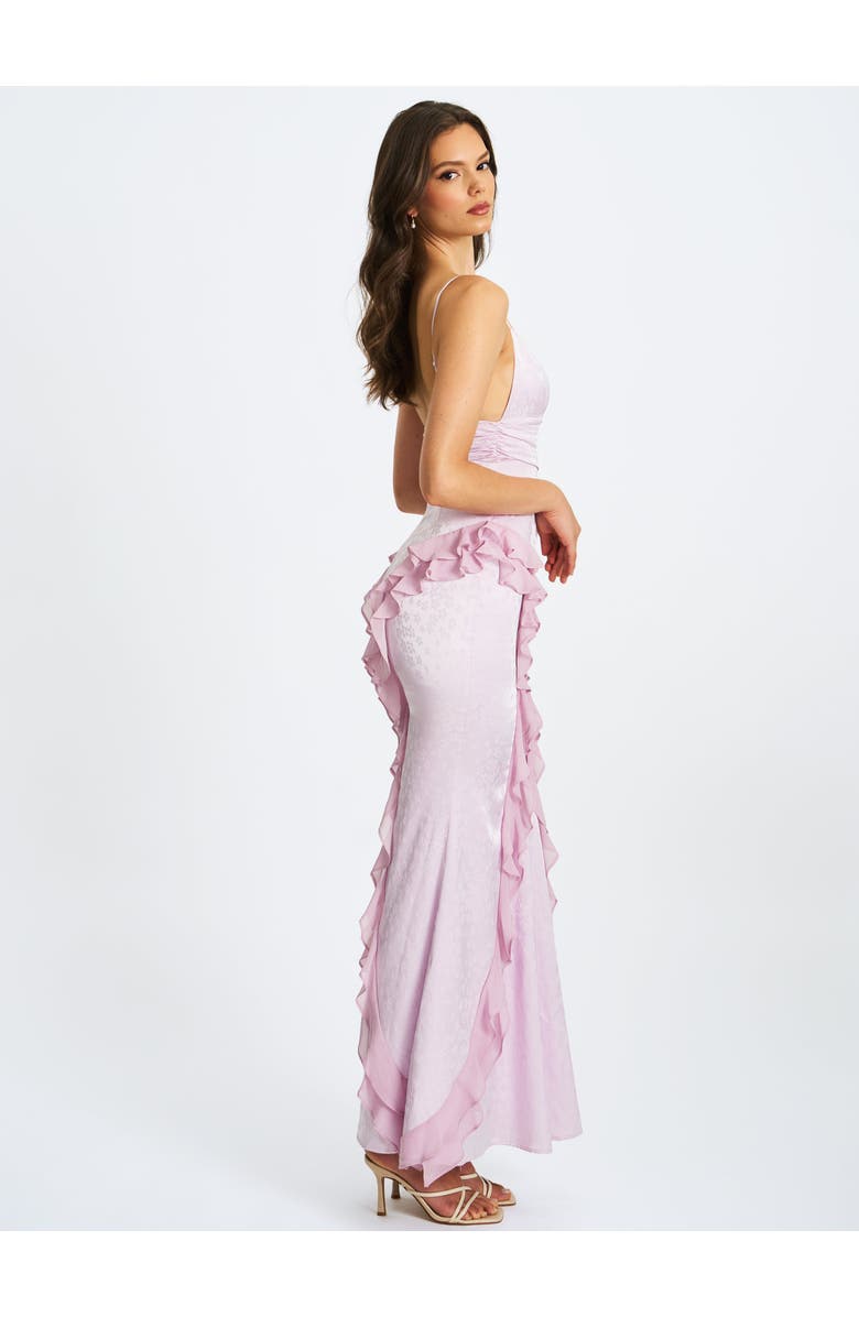 Miss Circle Paolina Jacquard Ruffle Mermaid Maxi Dress, Alternate, color, Purple