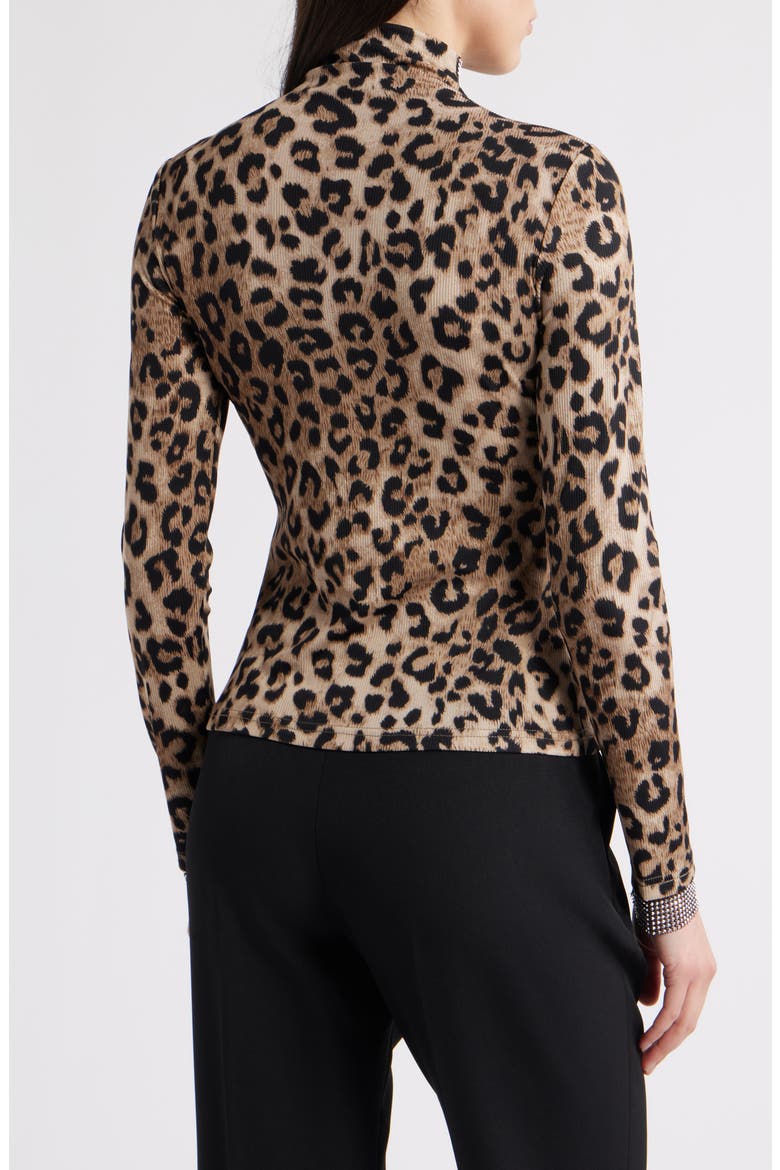 Zoe Embellished Mesh Yoke Top, Alternate, color, LEOPARD