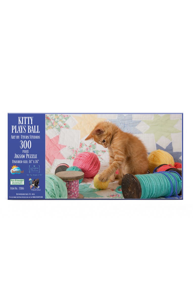 Kitty Plays Ball 300 piece Jigsaw Puzzle for Adults, Alternate, color, Multicolor