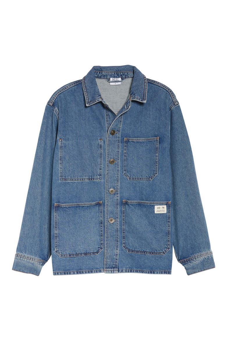 Longline Denim Jacket, Alternate, color, BLUE