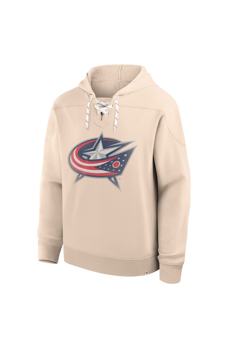 Men's Fanatics Cream Columbus Blue Jackets Vintage Hoodie, Alternate, color, Cream