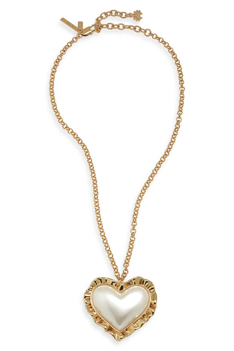Sweetheart Pendant Necklace, Main, color, PEARL
