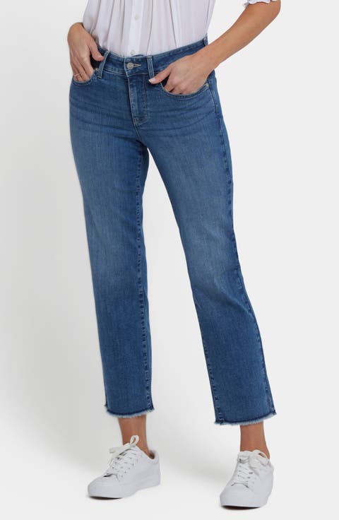 Marilyn Fray Hem Straight Ankle Jeans