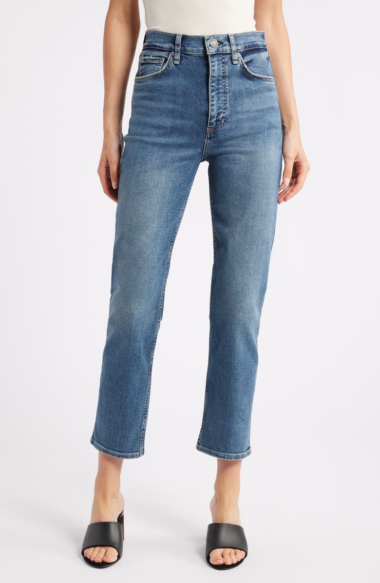 rag & bone Flexi Wren High Waist Ankle Slim Straight Leg Jeans, Main, color, Sadie