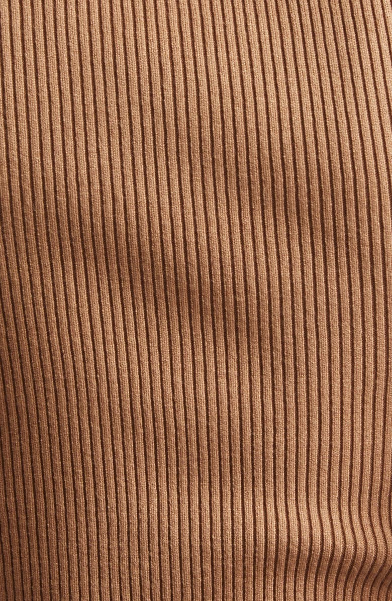 Reiss Zeta Asymmetric Neck Long Sleeve Dress, Alternate, color, Camel