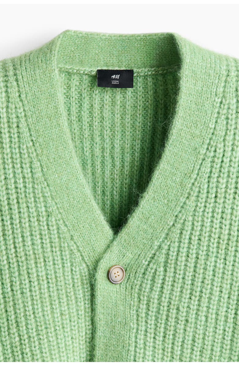 H&M Loose Fit Cardigan, Alternate, color, Green