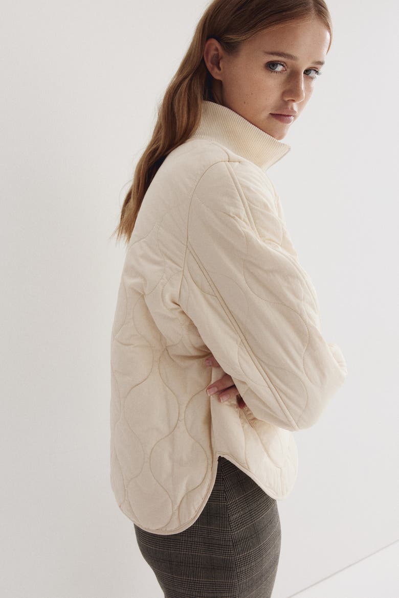Oversized Quilted Jacket, Main, color, Cream