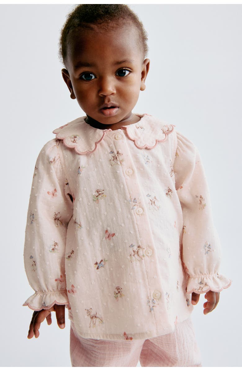 H&M Cotton Muslin Blouse, Alternate, color, Light Pink/Bambi