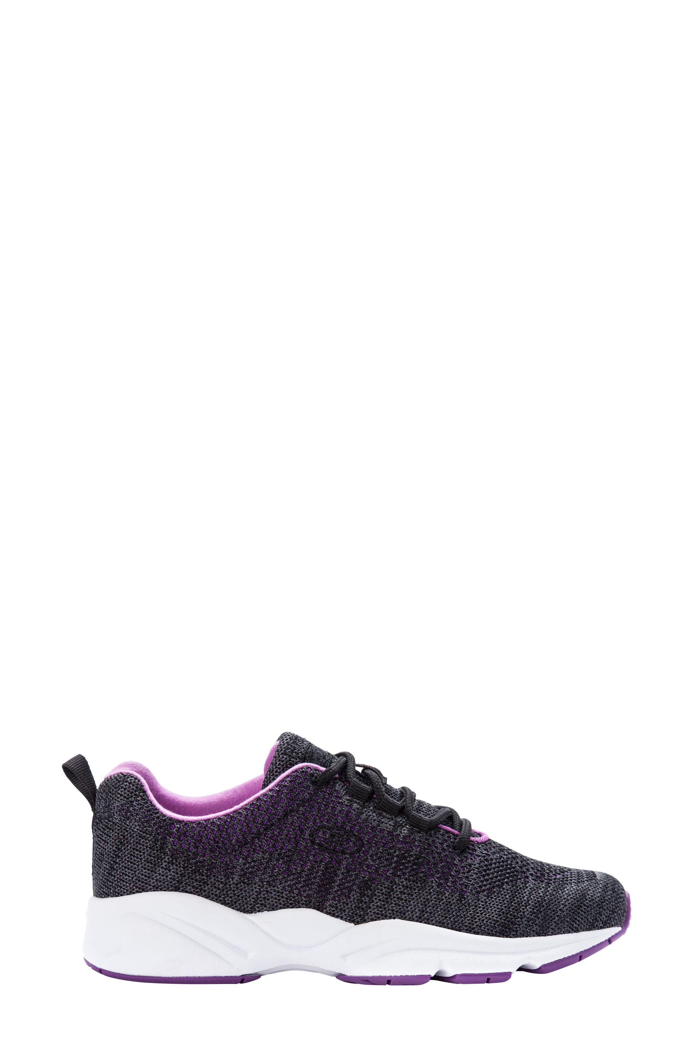 Propét Stability Fly Sneaker, Alternate, color, Black/ Berry Fabric