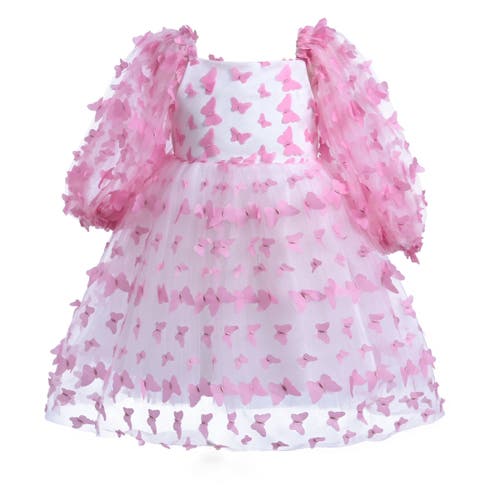 Tulleen Bell Mariposa Butterfly-appliqué Dress In Pink
