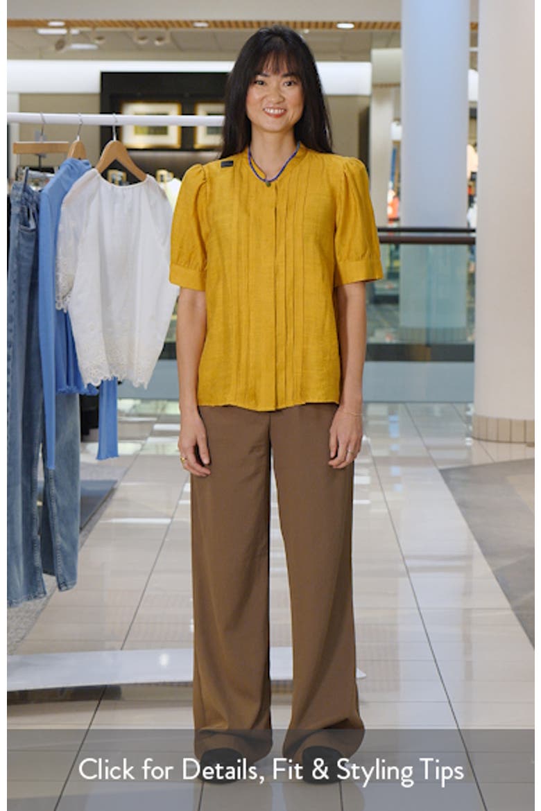 Pintuck Pleat Button-Up Top video