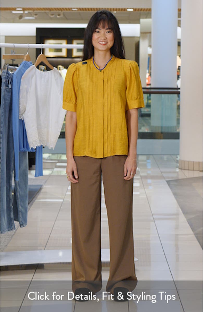 Pintuck Pleat Button-Up Top, sales video thumbnail