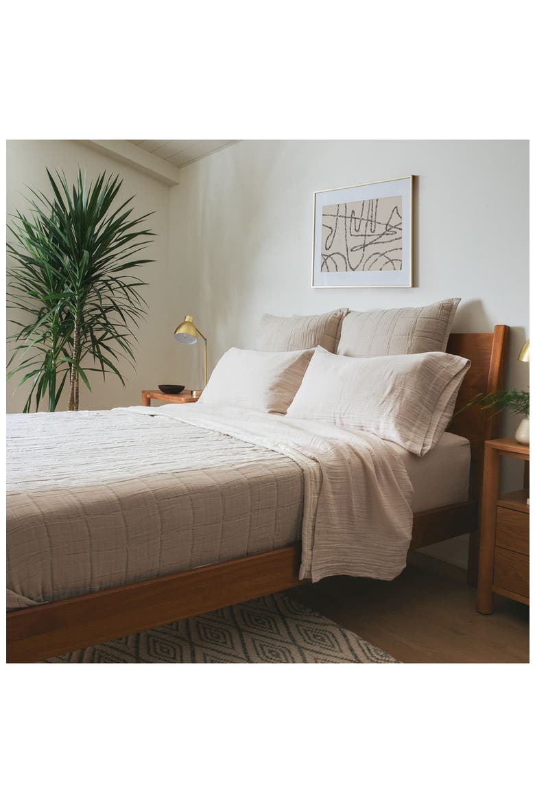 Set of 2 Quilted Euro Pillow Shams, Alternate, color, GRAY