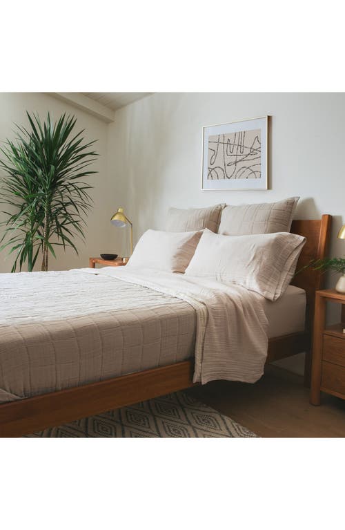 Crane Air Set Of 2 Quilted Euro Pillow Shams In Neutral