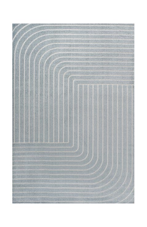 Odense High-Low Minimalist Angle Geometric Indoor/Outdoor Area Rug