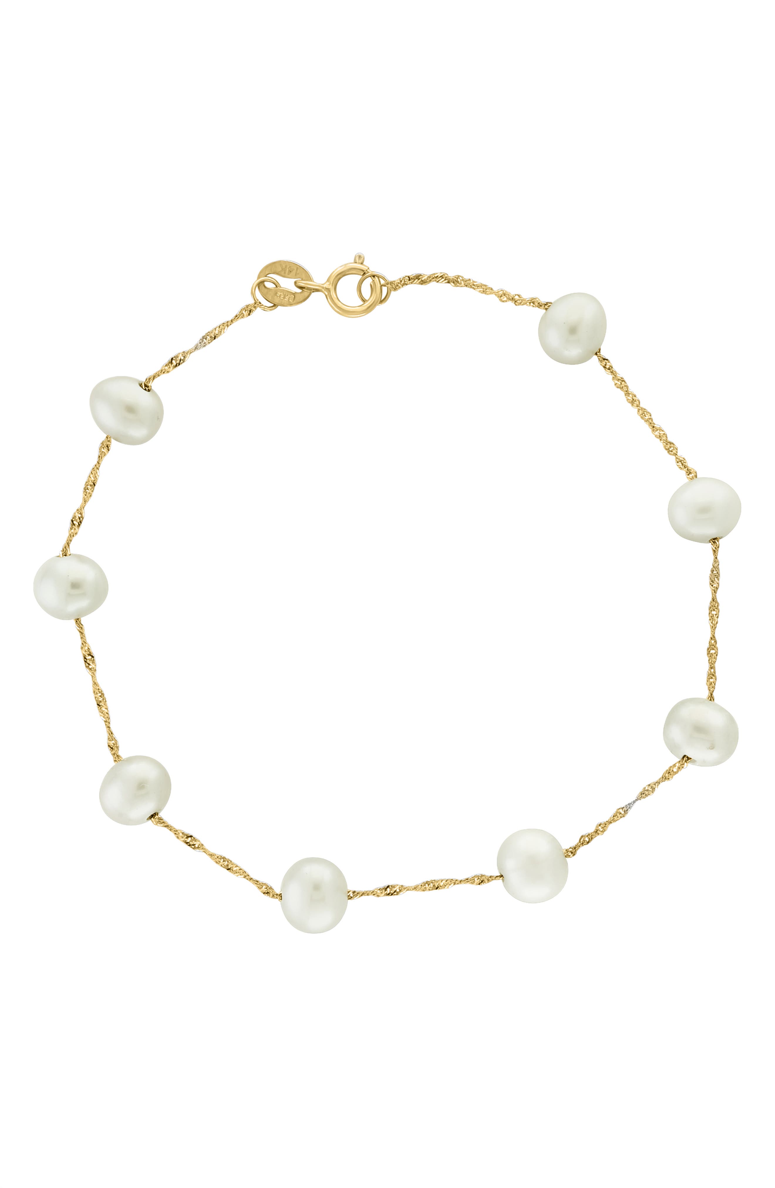 EFFY 14k Yellow Gold Fresh Water Pearl 7mm Bracelet