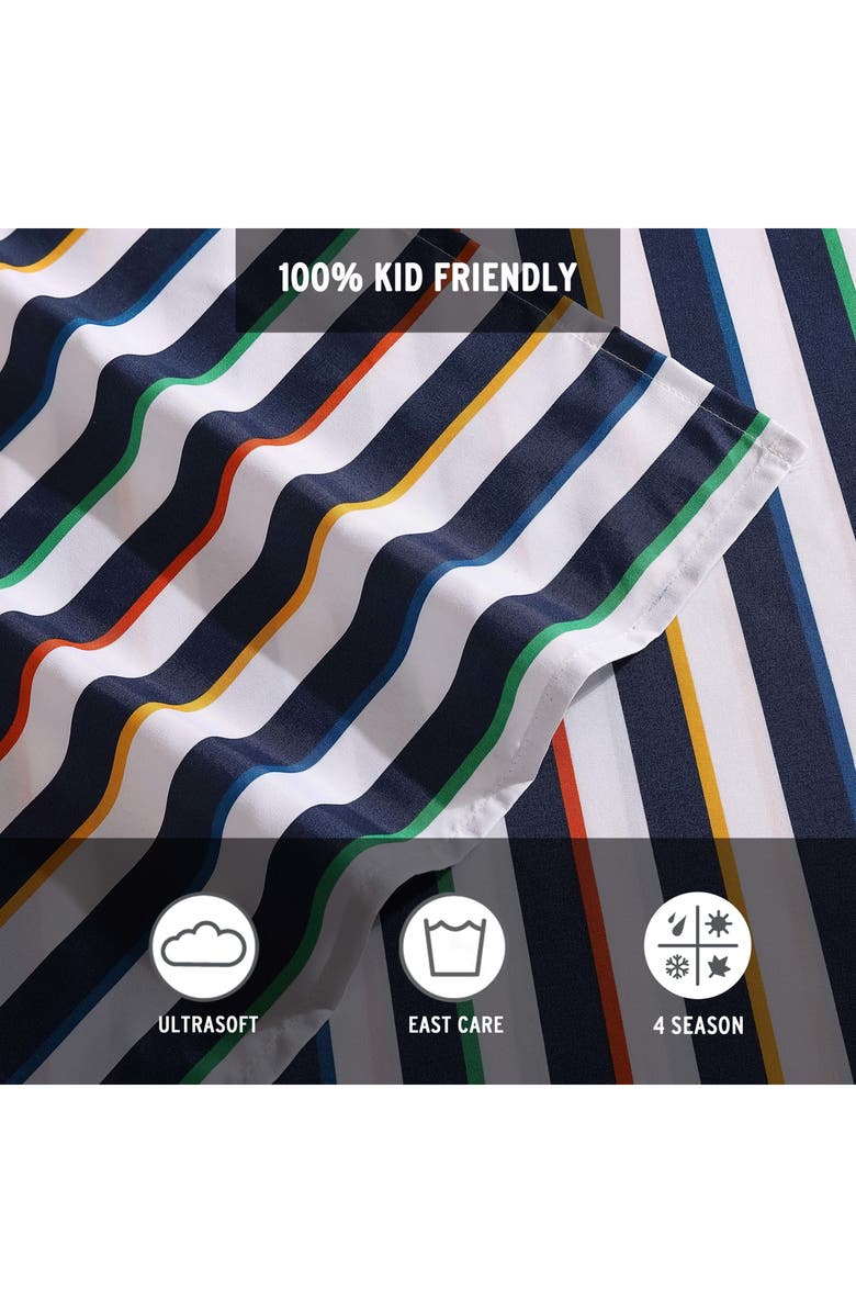 Eddie Bauer Stripe Games Sheet Set, Alternate, color, Dark Blue