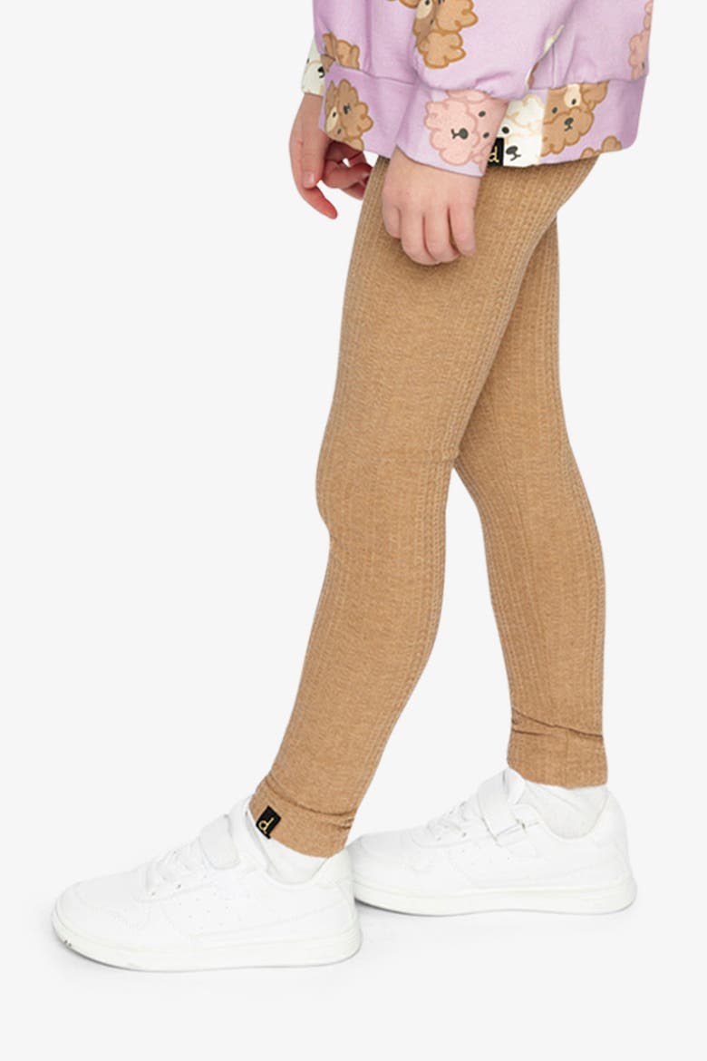 Jacquard Chevron Elastic Waist Leggings, Alternate, color, Brown