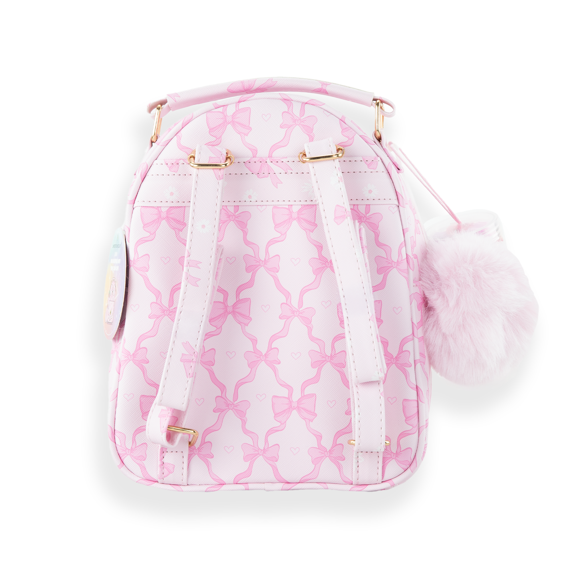 Ribbon & Heart Scalloped Mini Backpack Set, Alternate, color, Romantic Ribbon Hearts/ Pink
