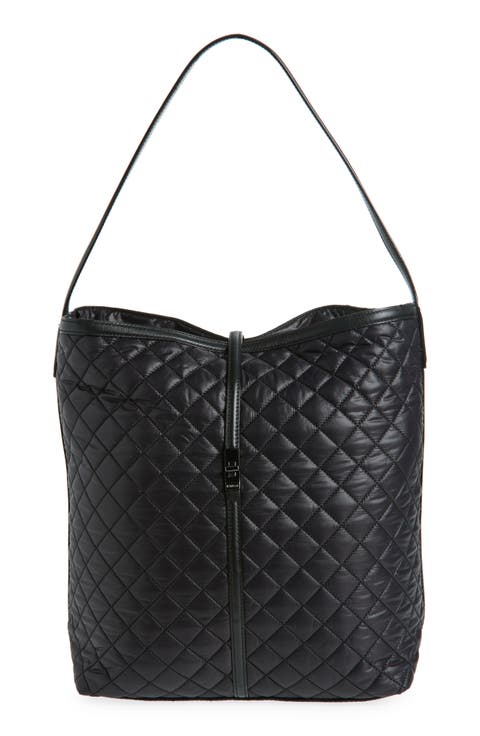 Large Astor Quilted Nylon Hobo Bag