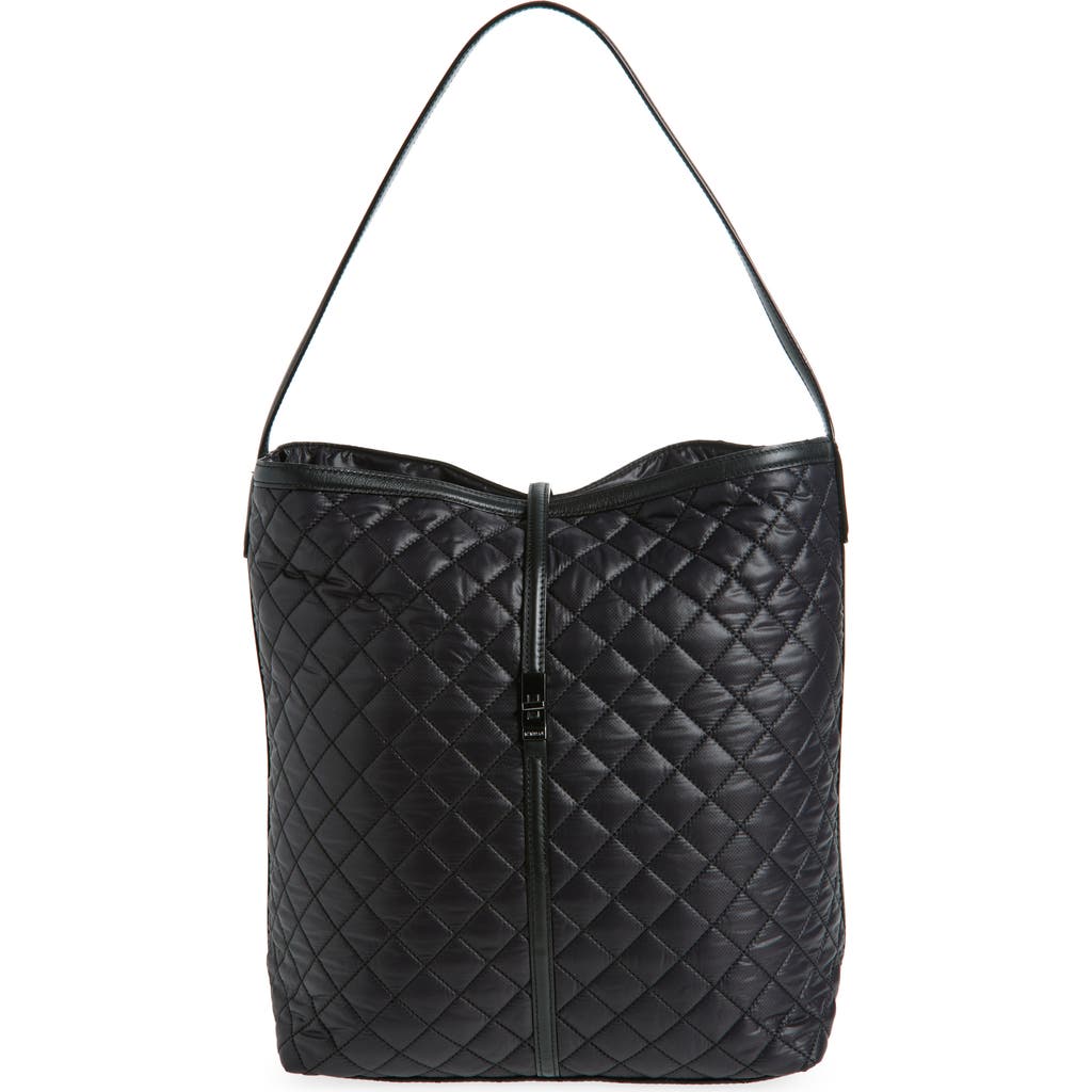 Mz Wallace Large Astor Quilted Nylon Hobo Bag In Black