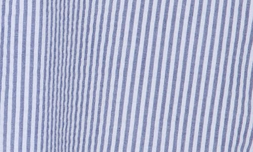 Joe's Stripe Cotton Seersucker Short Sleeve Button-up Shirt In Sailor/white