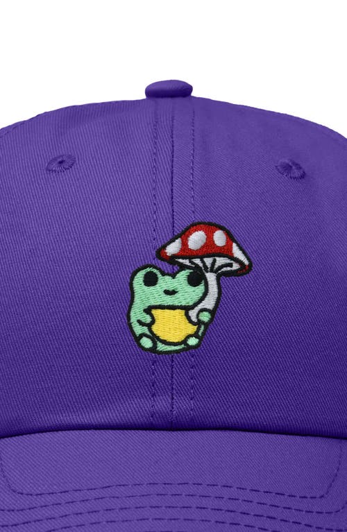 Shop Dalix Mushroom Frog Embroidered Hat In Purple