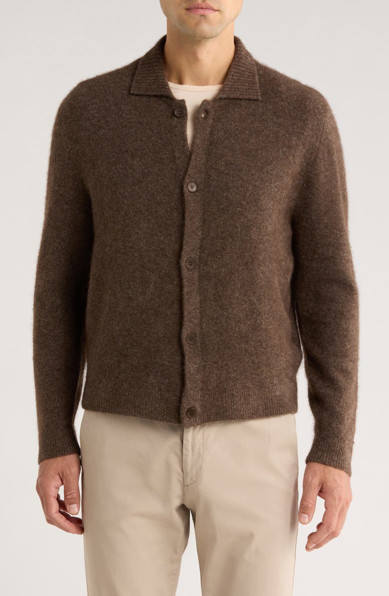 Percival Archive Soft Collared Cardigan, Alternate, color, Brown