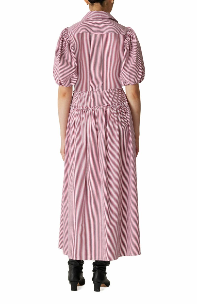 Rebecca Taylor Red Stripe Poplin Dress, Alternate, color, Red Stripe