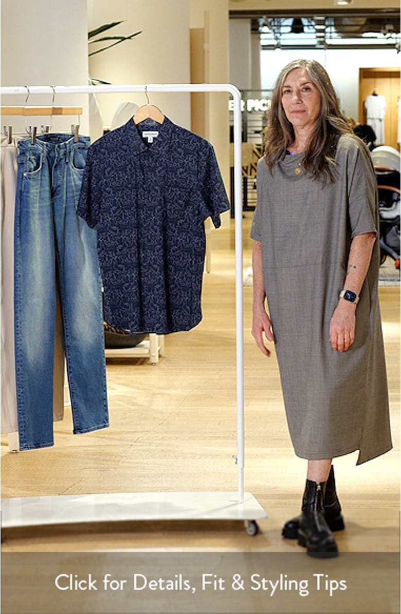 Leaf Print Short Sleeve Stretch Button-Up Shirt, sales video thumbnail