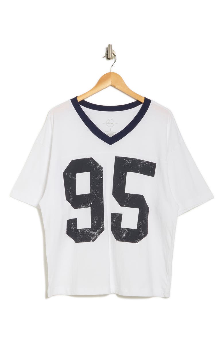 Hi Res 95 Jersey T-Shirt, Alternate, color, Bright White/ Medieval Blue