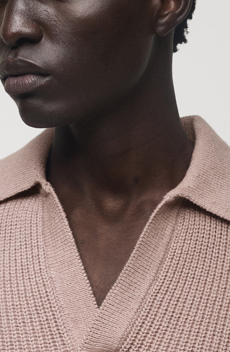 MANGO Shaker Stitch Polo Sweater, Alternate, color, 