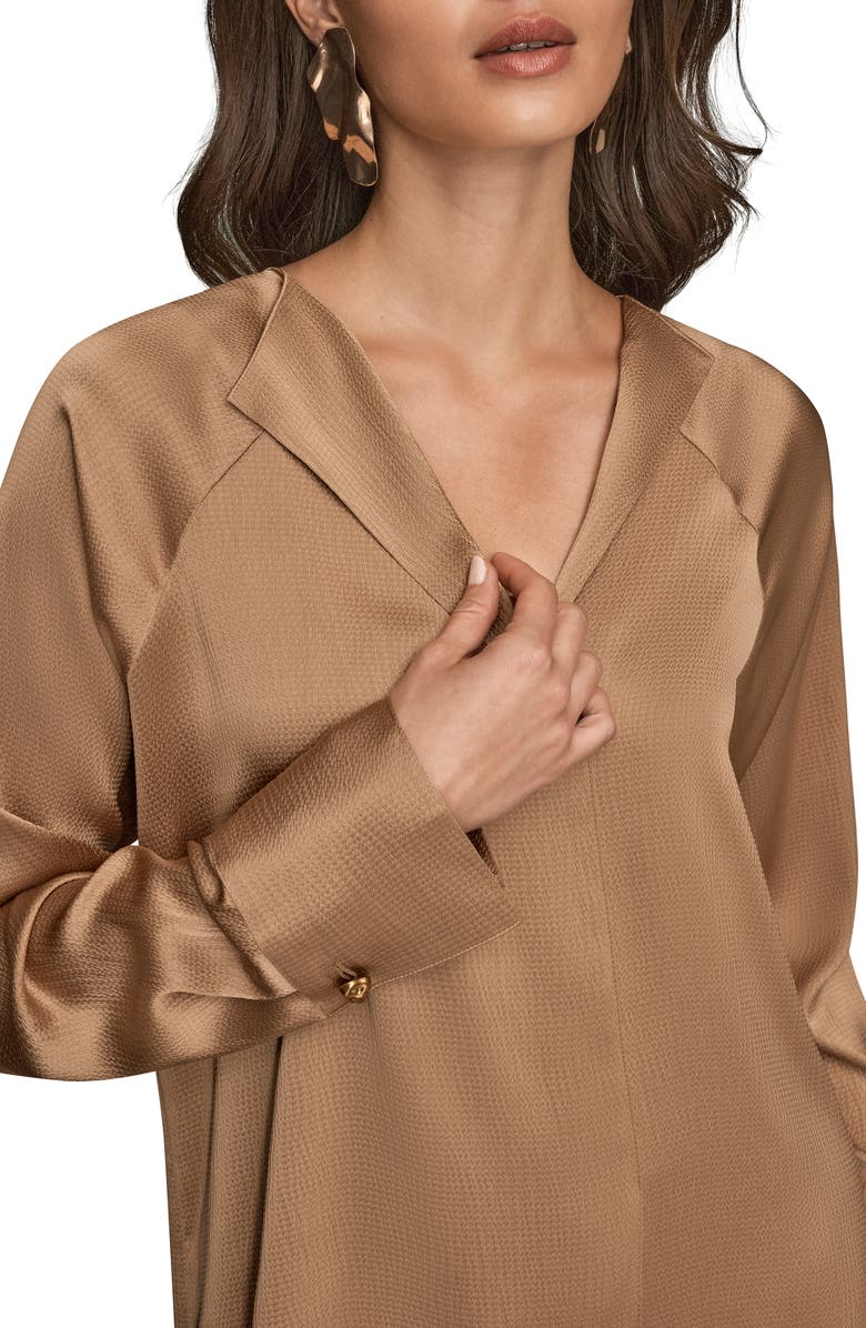 Donna Karan New York Hammered Satin Top, Alternate, color, Fawn