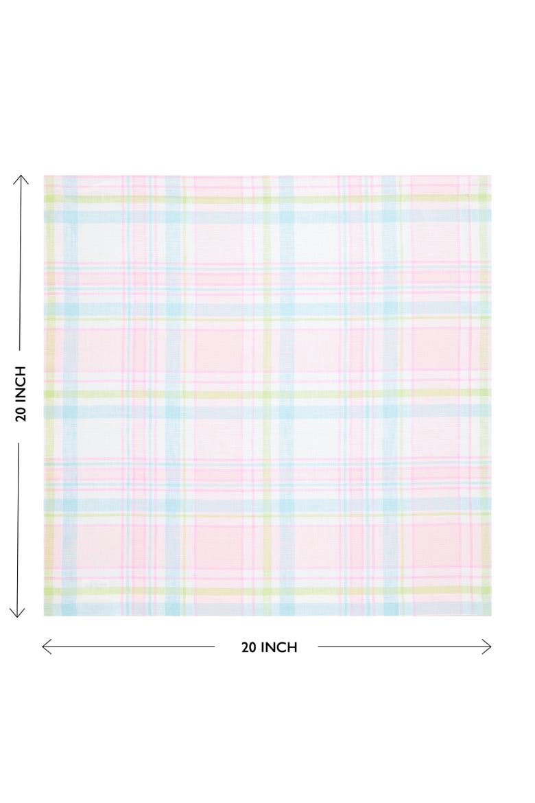 Linen Dinner Napkins Set of 4, 20 x 20" - Palm Beach Plaid, Alternate, color, Palm Beach Plaid