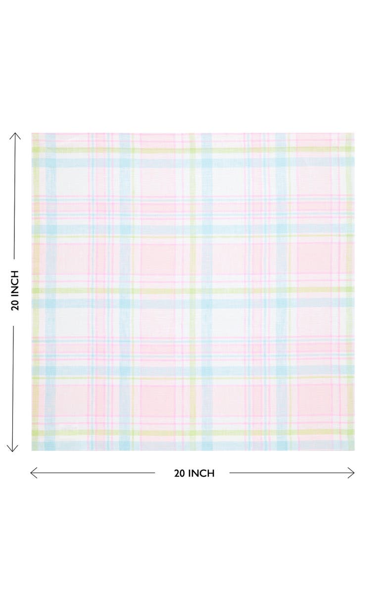 Solino Home Linen Dinner Napkins - Palm Beach Plaid, 20" x 20", Alternate, color, Palm Beach Plaid