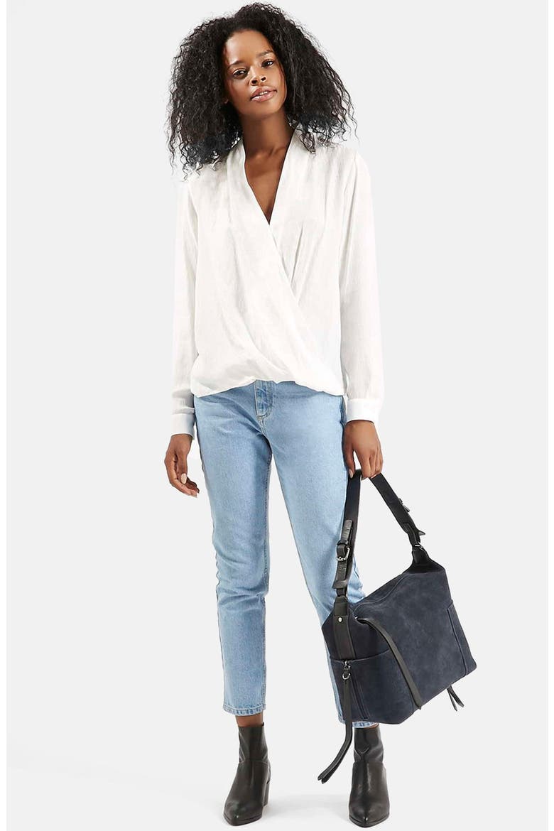 Drape Front Blouse, Alternate, color, WHITE
