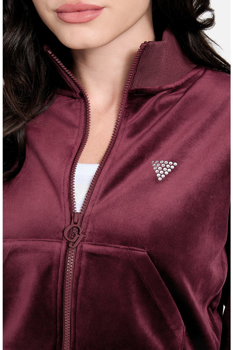Couture Velour Zip-Up Sweatshirt, Alternate, color, PURPLE