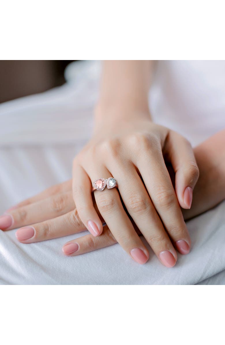 Julianna B. Morganite Aquamarine & Diamond Heart Ring 10k, Alternate, color, 