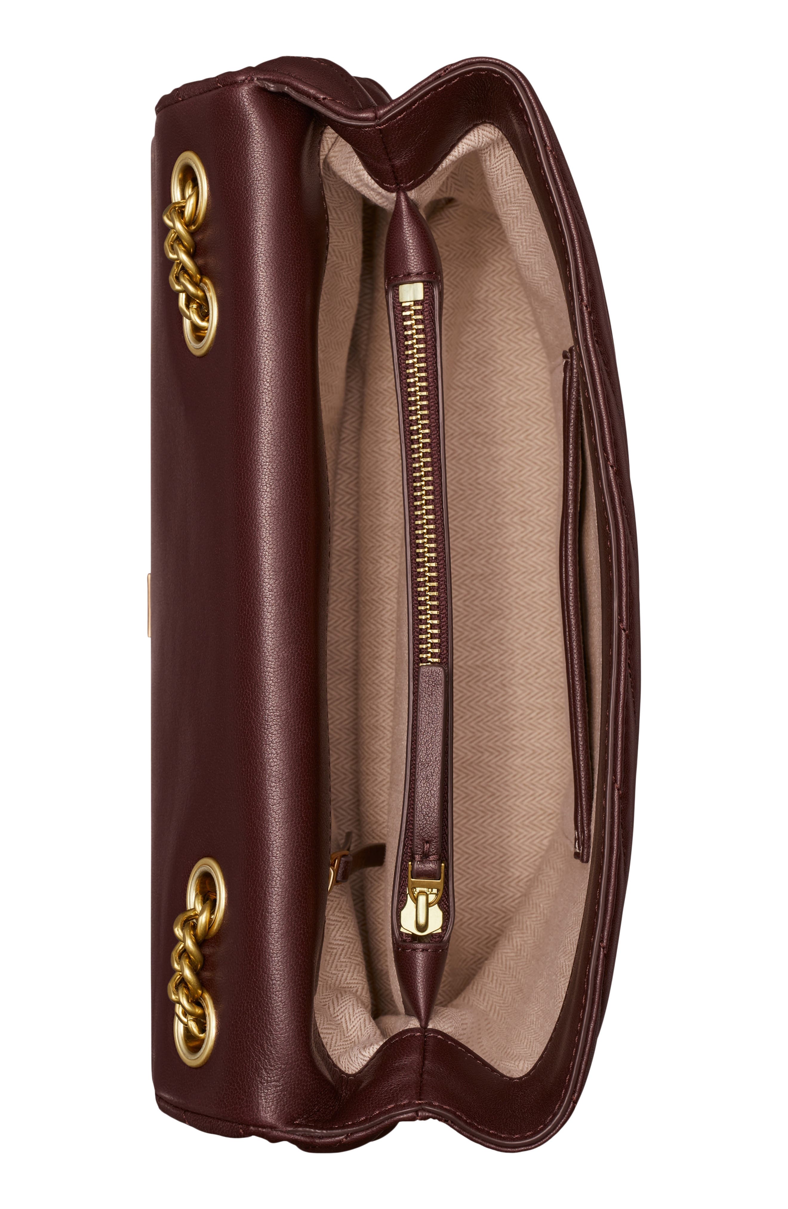 Kira Chevron Convertible Shoulder Bag, Alternate, color, TEMPRANILLO