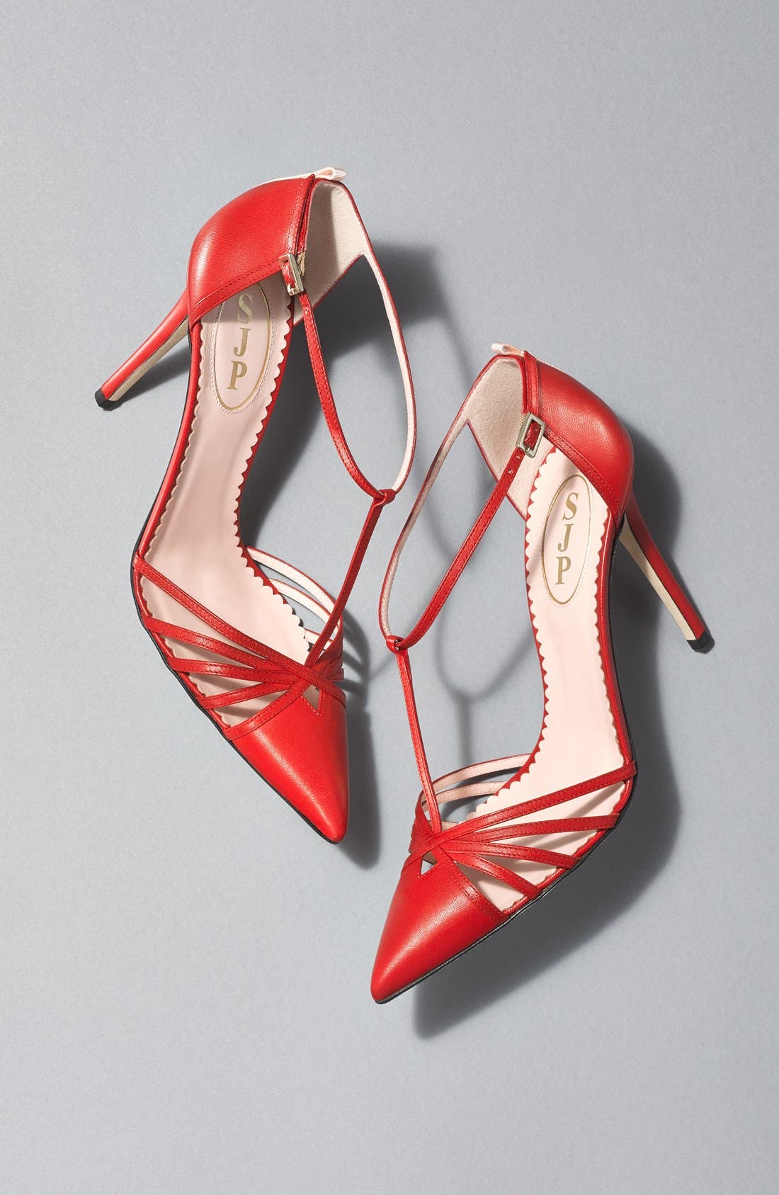 'Carrie' T-Strap Pump, Alternate, color, BLACK
