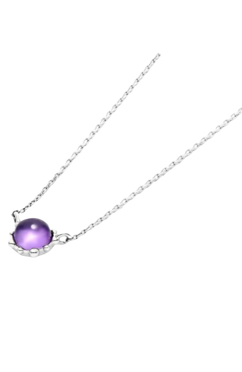 House of Frosted Amethyst Flower Pendant Necklace, Alternate, color, 