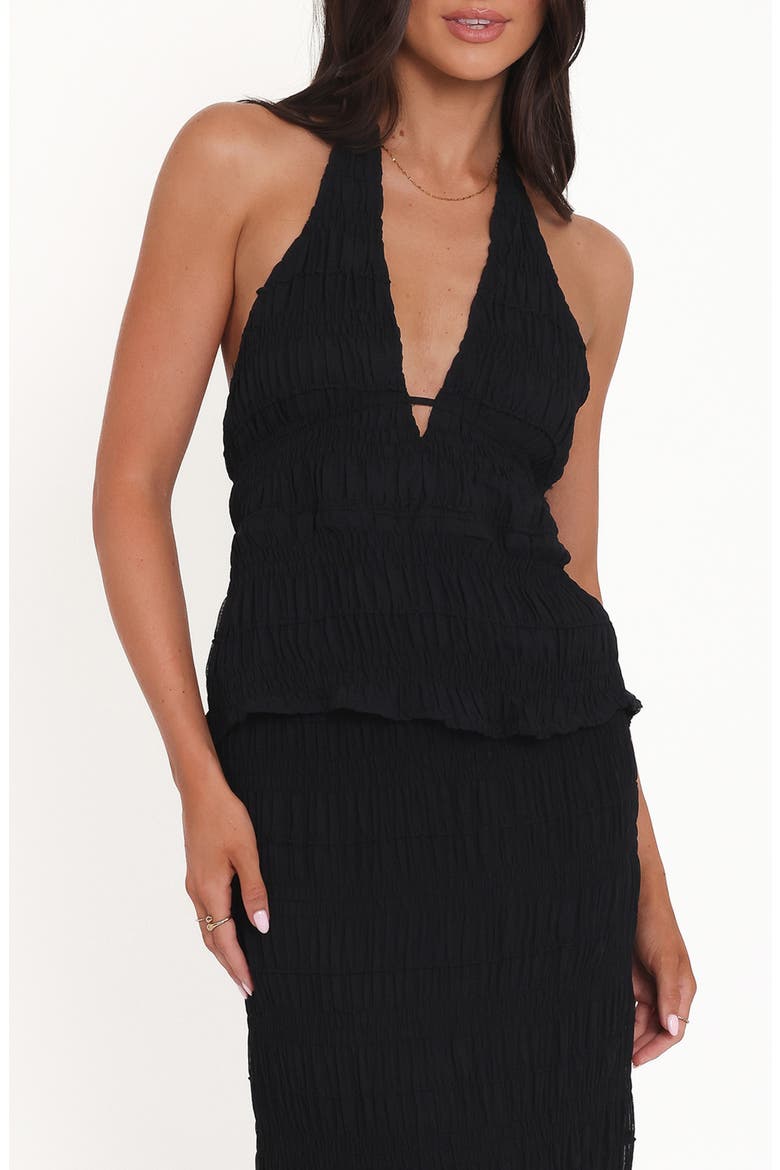 Zafira Textured Halter Top, Main, color, BLACK